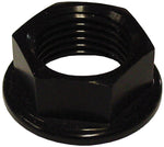 Black Flange Jam Nut 5/8" Thread Alum 3/4" Hex LH