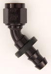 -10 45º Push-On Hose End - Aluminum - Black